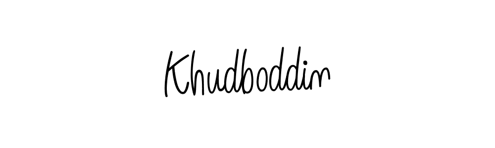 Use a signature maker to create a handwritten signature online. With this signature software, you can design (Angelique-Rose-font-FFP) your own signature for name Khudboddin. Khudboddin signature style 5 images and pictures png