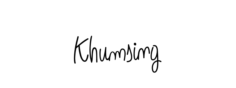 Make a beautiful signature design for name Khumsing. With this signature (Angelique-Rose-font-FFP) style, you can create a handwritten signature for free. Khumsing signature style 5 images and pictures png