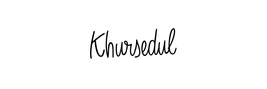 Make a beautiful signature design for name Khursedul. With this signature (Angelique-Rose-font-FFP) style, you can create a handwritten signature for free. Khursedul signature style 5 images and pictures png