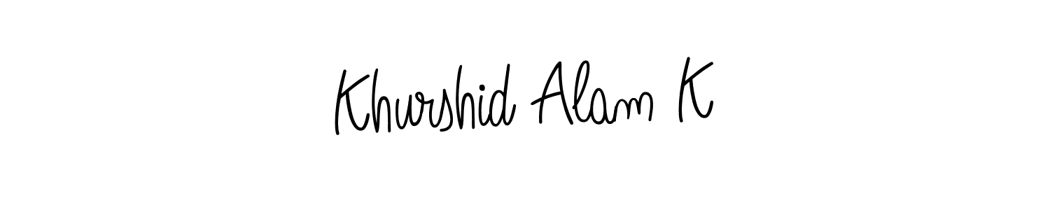 This is the best signature style for the Khurshid Alam K name. Also you like these signature font (Angelique-Rose-font-FFP). Mix name signature. Khurshid Alam K signature style 5 images and pictures png