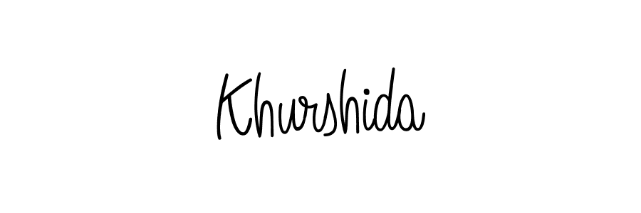 You should practise on your own different ways (Angelique-Rose-font-FFP) to write your name (Khurshida) in signature. don't let someone else do it for you. Khurshida signature style 5 images and pictures png