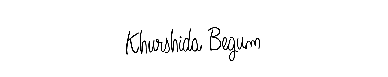 The best way (Angelique-Rose-font-FFP) to make a short signature is to pick only two or three words in your name. The name Khurshida Begum include a total of six letters. For converting this name. Khurshida Begum signature style 5 images and pictures png