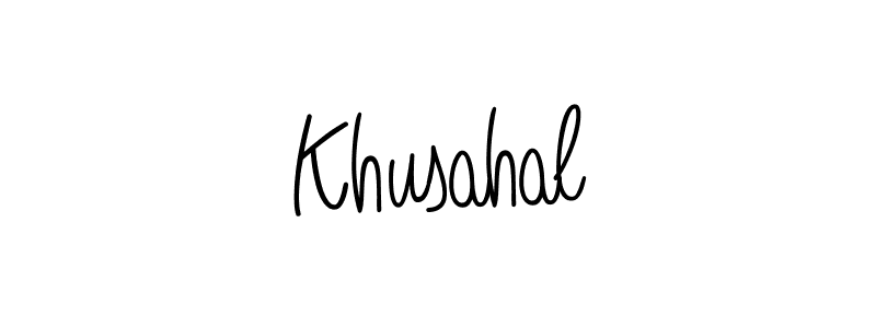 Use a signature maker to create a handwritten signature online. With this signature software, you can design (Angelique-Rose-font-FFP) your own signature for name Khusahal. Khusahal signature style 5 images and pictures png