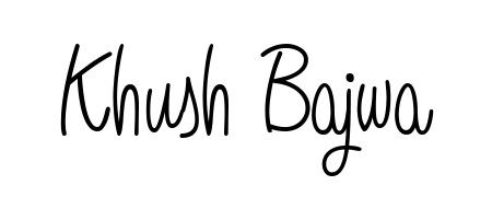 Discover the perfect balance of readability and style for Khush Bajwa with Angelique-Rose-font-FFP font. Create your dream signature today. Khush Bajwa signature style 5 images and pictures png