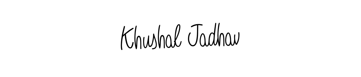 You should practise on your own different ways (Angelique-Rose-font-FFP) to write your name (Khushal Jadhav) in signature. don't let someone else do it for you. Khushal Jadhav signature style 5 images and pictures png