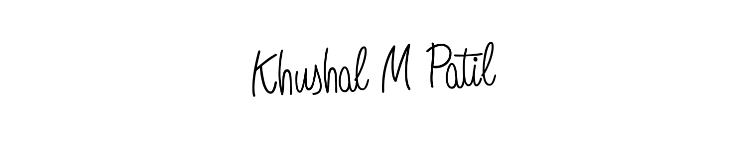 Create a beautiful signature design for name Khushal M Patil. With this signature (Angelique-Rose-font-FFP) fonts, you can make a handwritten signature for free. Khushal M Patil signature style 5 images and pictures png