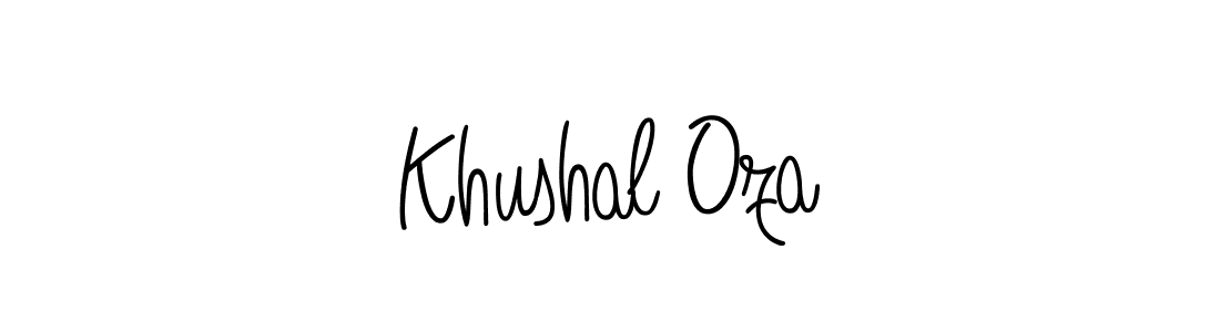 The best way (Angelique-Rose-font-FFP) to make a short signature is to pick only two or three words in your name. The name Khushal Oza include a total of six letters. For converting this name. Khushal Oza signature style 5 images and pictures png