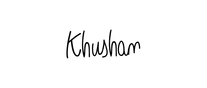 Use a signature maker to create a handwritten signature online. With this signature software, you can design (Angelique-Rose-font-FFP) your own signature for name Khushan. Khushan signature style 5 images and pictures png