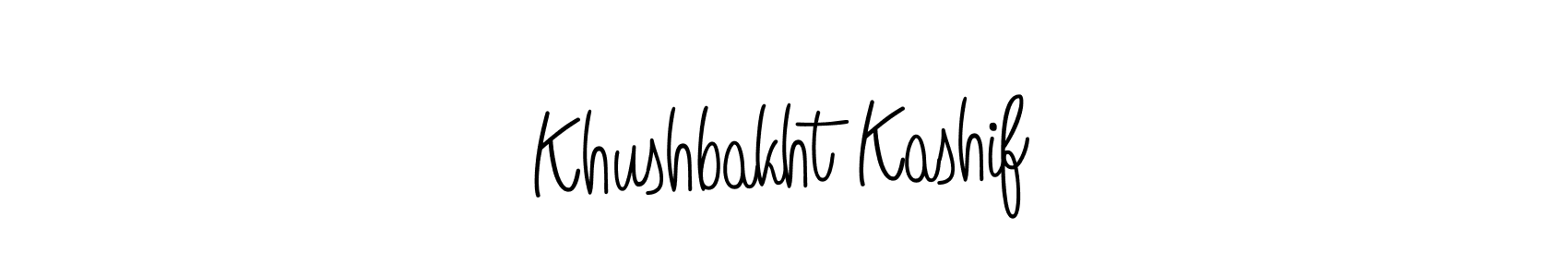 Create a beautiful signature design for name Khushbakht Kashif. With this signature (Angelique-Rose-font-FFP) fonts, you can make a handwritten signature for free. Khushbakht Kashif signature style 5 images and pictures png