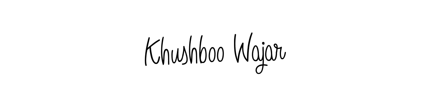 if you are searching for the best signature style for your name Khushboo Wajar. so please give up your signature search. here we have designed multiple signature styles  using Angelique-Rose-font-FFP. Khushboo Wajar signature style 5 images and pictures png