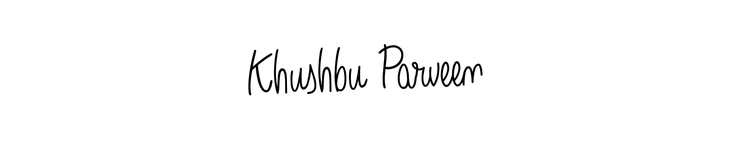The best way (Angelique-Rose-font-FFP) to make a short signature is to pick only two or three words in your name. The name Khushbu Parveen include a total of six letters. For converting this name. Khushbu Parveen signature style 5 images and pictures png