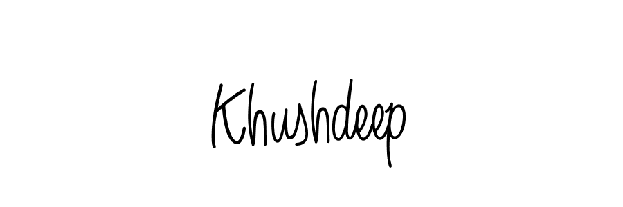 Use a signature maker to create a handwritten signature online. With this signature software, you can design (Angelique-Rose-font-FFP) your own signature for name Khushdeep. Khushdeep signature style 5 images and pictures png