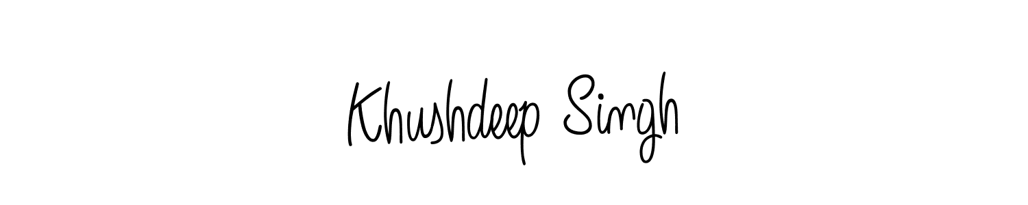 Design your own signature with our free online signature maker. With this signature software, you can create a handwritten (Angelique-Rose-font-FFP) signature for name Khushdeep Singh. Khushdeep Singh signature style 5 images and pictures png