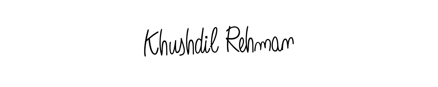 Make a beautiful signature design for name Khushdil Rehman. With this signature (Angelique-Rose-font-FFP) style, you can create a handwritten signature for free. Khushdil Rehman signature style 5 images and pictures png