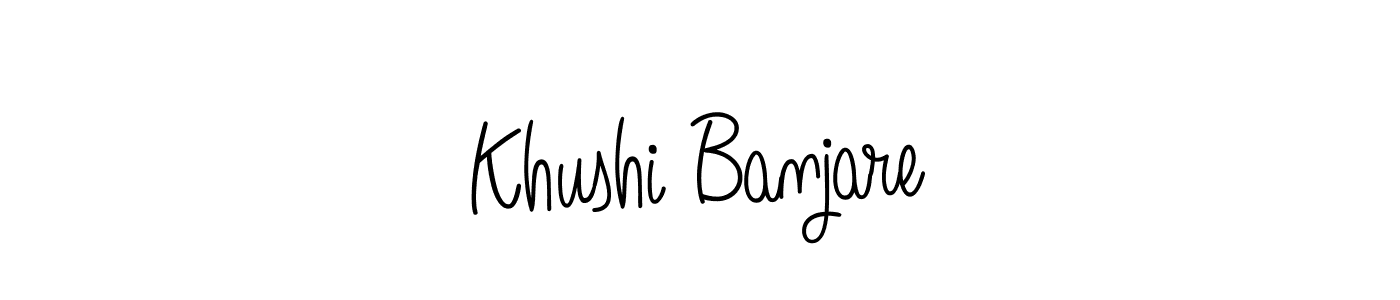 Make a beautiful signature design for name Khushi Banjare. With this signature (Angelique-Rose-font-FFP) style, you can create a handwritten signature for free. Khushi Banjare signature style 5 images and pictures png