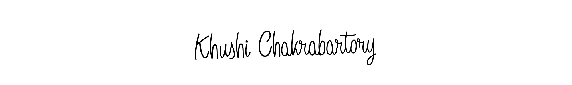 The best way (Angelique-Rose-font-FFP) to make a short signature is to pick only two or three words in your name. The name Khushi Chakrabartory include a total of six letters. For converting this name. Khushi Chakrabartory signature style 5 images and pictures png