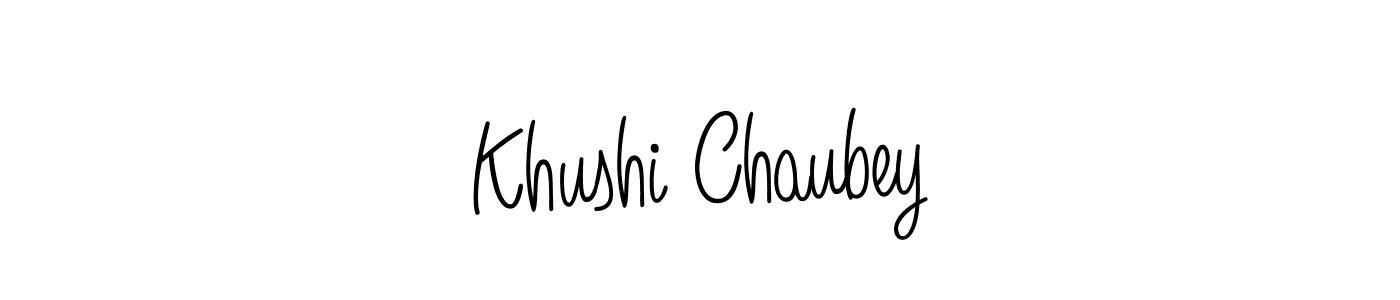 Khushi Chaubey stylish signature style. Best Handwritten Sign (Angelique-Rose-font-FFP) for my name. Handwritten Signature Collection Ideas for my name Khushi Chaubey. Khushi Chaubey signature style 5 images and pictures png