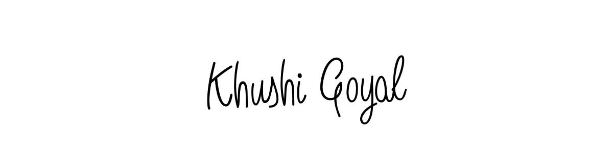 Use a signature maker to create a handwritten signature online. With this signature software, you can design (Angelique-Rose-font-FFP) your own signature for name Khushi Goyal. Khushi Goyal signature style 5 images and pictures png