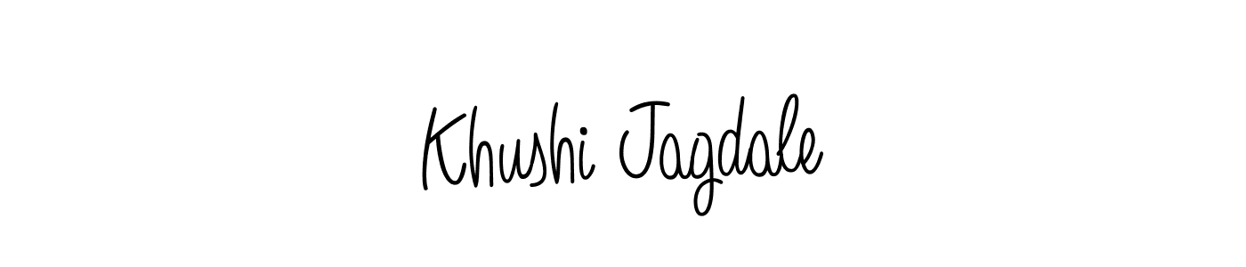 Use a signature maker to create a handwritten signature online. With this signature software, you can design (Angelique-Rose-font-FFP) your own signature for name Khushi Jagdale. Khushi Jagdale signature style 5 images and pictures png