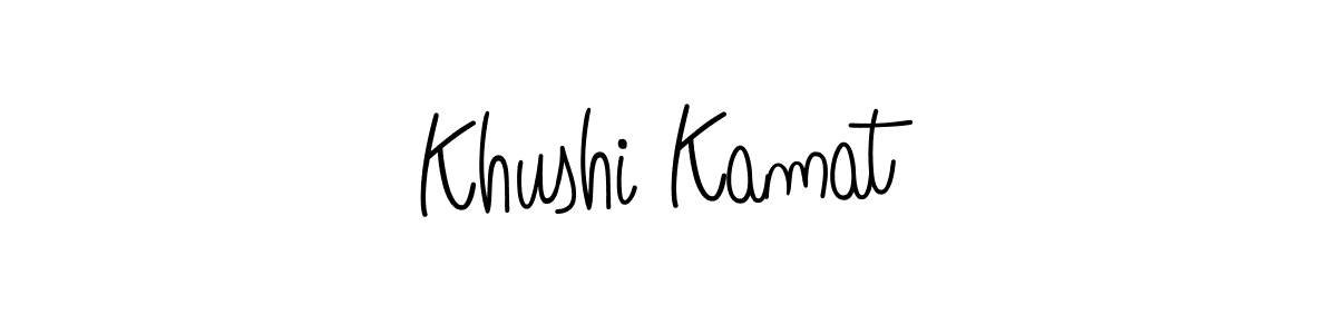 if you are searching for the best signature style for your name Khushi Kamat. so please give up your signature search. here we have designed multiple signature styles  using Angelique-Rose-font-FFP. Khushi Kamat signature style 5 images and pictures png