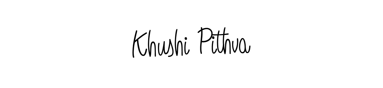 Create a beautiful signature design for name Khushi Pithva. With this signature (Angelique-Rose-font-FFP) fonts, you can make a handwritten signature for free. Khushi Pithva signature style 5 images and pictures png