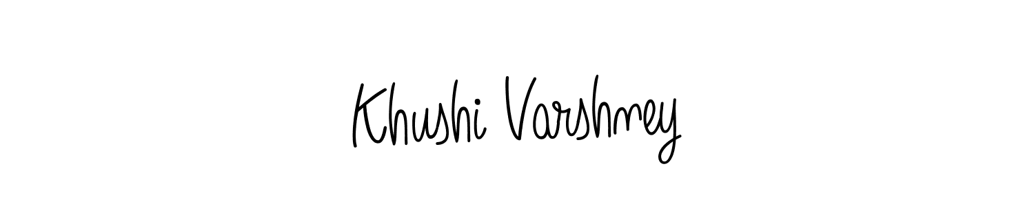 Design your own signature with our free online signature maker. With this signature software, you can create a handwritten (Angelique-Rose-font-FFP) signature for name Khushi Varshney. Khushi Varshney signature style 5 images and pictures png