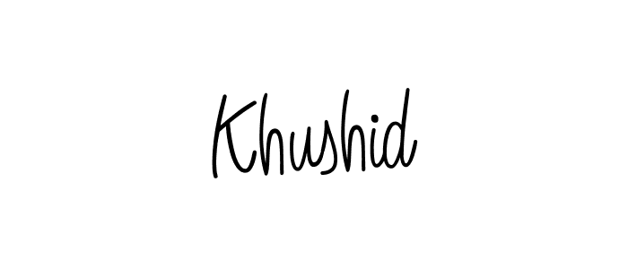 You should practise on your own different ways (Angelique-Rose-font-FFP) to write your name (Khushid) in signature. don't let someone else do it for you. Khushid signature style 5 images and pictures png