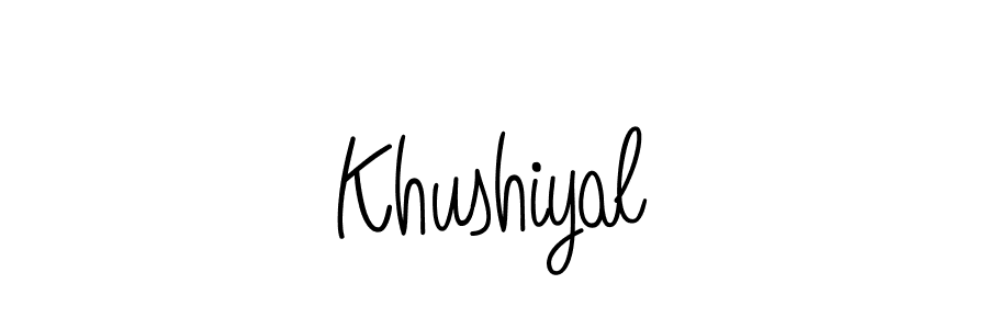 Make a beautiful signature design for name Khushiyal. With this signature (Angelique-Rose-font-FFP) style, you can create a handwritten signature for free. Khushiyal signature style 5 images and pictures png