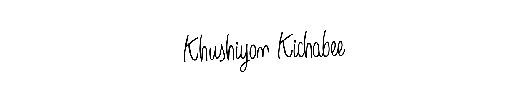 The best way (Angelique-Rose-font-FFP) to make a short signature is to pick only two or three words in your name. The name Khushiyon Kichabee include a total of six letters. For converting this name. Khushiyon Kichabee signature style 5 images and pictures png