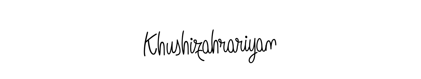 It looks lik you need a new signature style for name Khushizahrariyan. Design unique handwritten (Angelique-Rose-font-FFP) signature with our free signature maker in just a few clicks. Khushizahrariyan signature style 5 images and pictures png