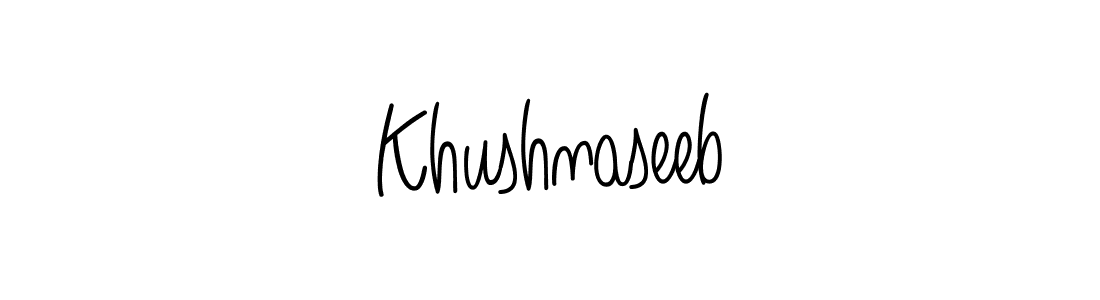 How to make Khushnaseeb name signature. Use Angelique-Rose-font-FFP style for creating short signs online. This is the latest handwritten sign. Khushnaseeb signature style 5 images and pictures png