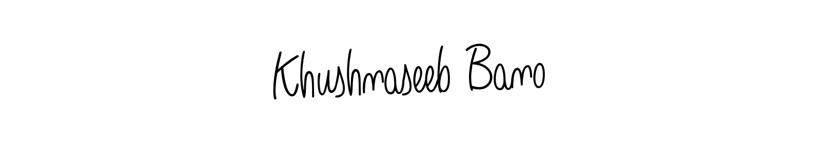 Create a beautiful signature design for name Khushnaseeb Bano. With this signature (Angelique-Rose-font-FFP) fonts, you can make a handwritten signature for free. Khushnaseeb Bano signature style 5 images and pictures png