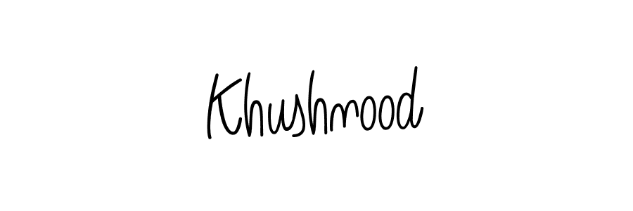 Make a beautiful signature design for name Khushnood. With this signature (Angelique-Rose-font-FFP) style, you can create a handwritten signature for free. Khushnood signature style 5 images and pictures png