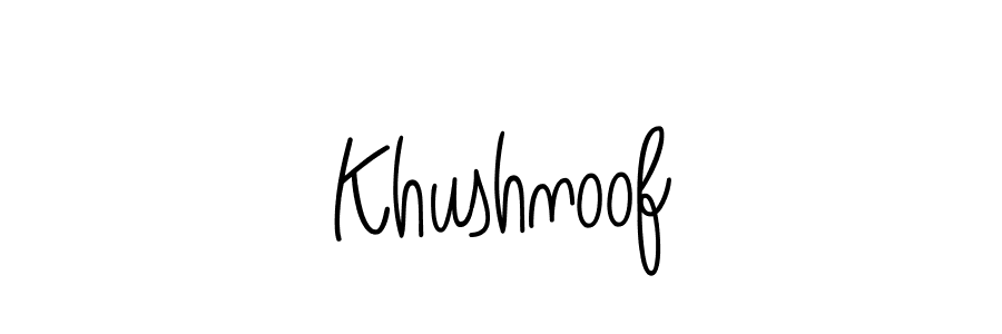 Khushnoof stylish signature style. Best Handwritten Sign (Angelique-Rose-font-FFP) for my name. Handwritten Signature Collection Ideas for my name Khushnoof. Khushnoof signature style 5 images and pictures png