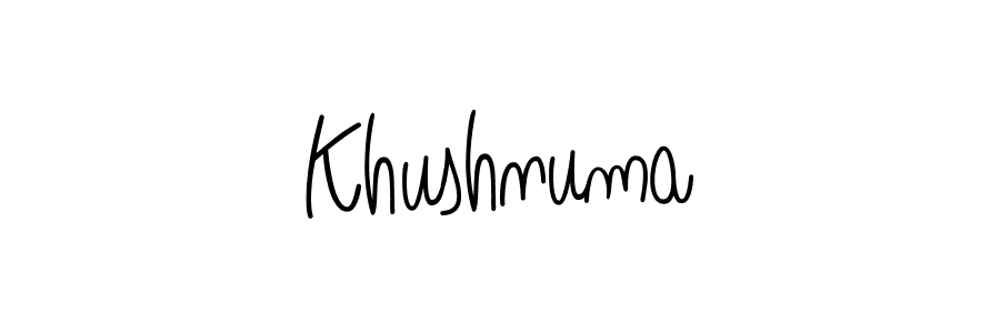 Use a signature maker to create a handwritten signature online. With this signature software, you can design (Angelique-Rose-font-FFP) your own signature for name Khushnuma. Khushnuma signature style 5 images and pictures png