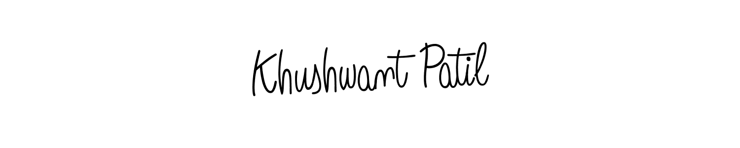 Use a signature maker to create a handwritten signature online. With this signature software, you can design (Angelique-Rose-font-FFP) your own signature for name Khushwant Patil. Khushwant Patil signature style 5 images and pictures png