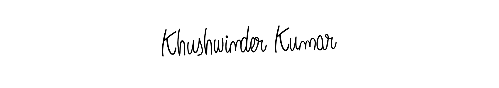You should practise on your own different ways (Angelique-Rose-font-FFP) to write your name (Khushwinder Kumar) in signature. don't let someone else do it for you. Khushwinder Kumar signature style 5 images and pictures png