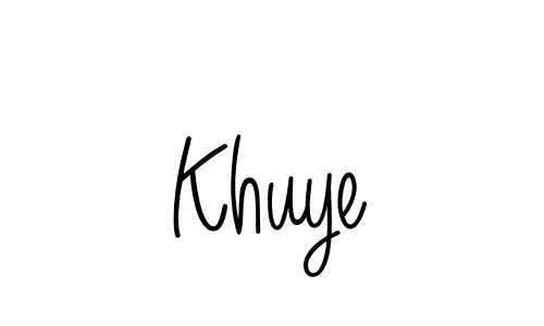 Make a beautiful signature design for name Khuye. With this signature (Angelique-Rose-font-FFP) style, you can create a handwritten signature for free. Khuye signature style 5 images and pictures png