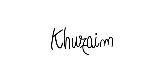 How to make Khuzaim name signature. Use Angelique-Rose-font-FFP style for creating short signs online. This is the latest handwritten sign. Khuzaim signature style 5 images and pictures png