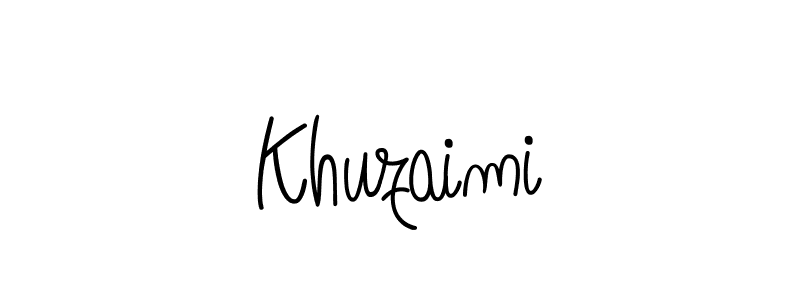 You should practise on your own different ways (Angelique-Rose-font-FFP) to write your name (Khuzaimi) in signature. don't let someone else do it for you. Khuzaimi signature style 5 images and pictures png