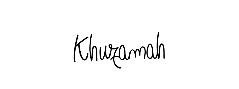 You should practise on your own different ways (Angelique-Rose-font-FFP) to write your name (Khuzamah) in signature. don't let someone else do it for you. Khuzamah signature style 5 images and pictures png