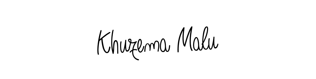 Use a signature maker to create a handwritten signature online. With this signature software, you can design (Angelique-Rose-font-FFP) your own signature for name Khuzema Malu. Khuzema Malu signature style 5 images and pictures png