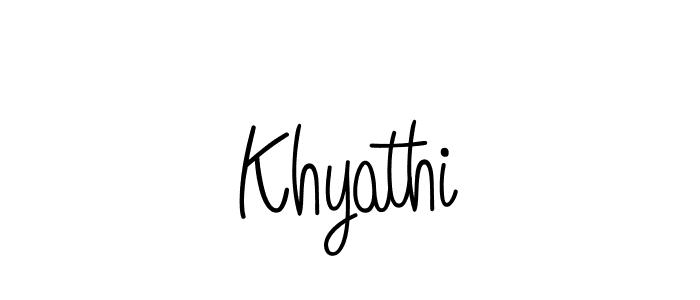 Use a signature maker to create a handwritten signature online. With this signature software, you can design (Angelique-Rose-font-FFP) your own signature for name Khyathi. Khyathi signature style 5 images and pictures png