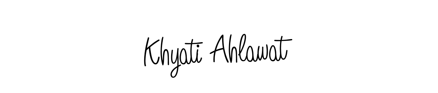 Make a beautiful signature design for name Khyati Ahlawat. With this signature (Angelique-Rose-font-FFP) style, you can create a handwritten signature for free. Khyati Ahlawat signature style 5 images and pictures png