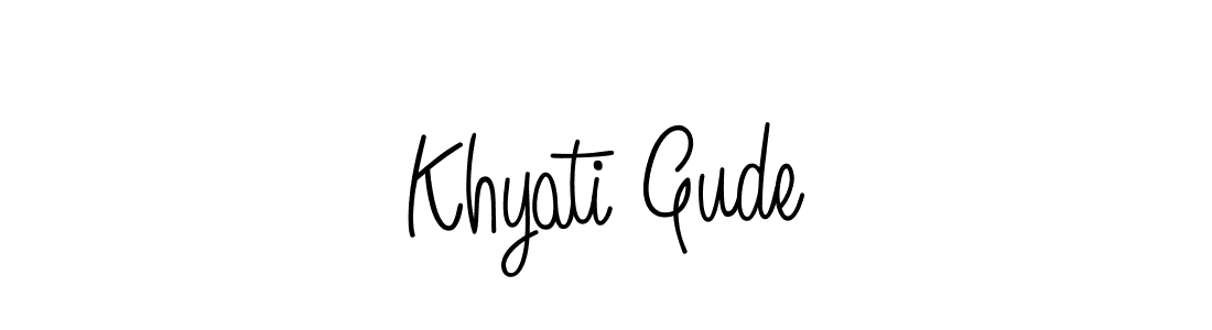 Khyati Gude stylish signature style. Best Handwritten Sign (Angelique-Rose-font-FFP) for my name. Handwritten Signature Collection Ideas for my name Khyati Gude. Khyati Gude signature style 5 images and pictures png
