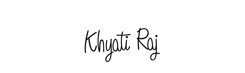 How to make Khyati Raj name signature. Use Angelique-Rose-font-FFP style for creating short signs online. This is the latest handwritten sign. Khyati Raj signature style 5 images and pictures png