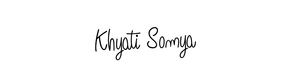 How to make Khyati Somya signature? Angelique-Rose-font-FFP is a professional autograph style. Create handwritten signature for Khyati Somya name. Khyati Somya signature style 5 images and pictures png