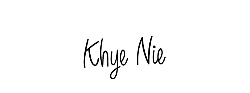 How to make Khye Nie name signature. Use Angelique-Rose-font-FFP style for creating short signs online. This is the latest handwritten sign. Khye Nie signature style 5 images and pictures png