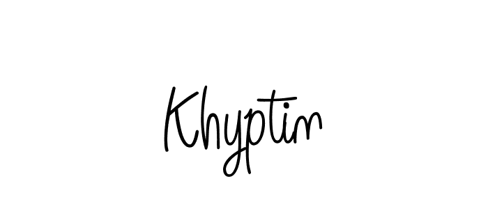 Make a beautiful signature design for name Khyptin. With this signature (Angelique-Rose-font-FFP) style, you can create a handwritten signature for free. Khyptin signature style 5 images and pictures png