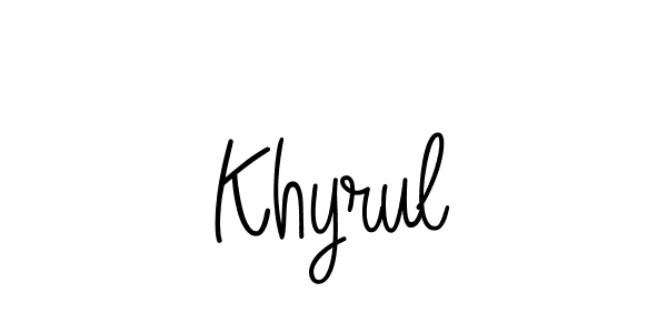 if you are searching for the best signature style for your name Khyrul. so please give up your signature search. here we have designed multiple signature styles  using Angelique-Rose-font-FFP. Khyrul signature style 5 images and pictures png